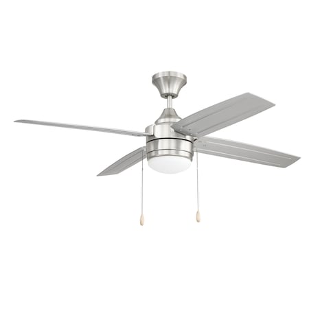 Litex Industries 52 in Brushed Nickel Finish Ceiling Fan Includes Blades & LED Light Kit AK52BNK4L
